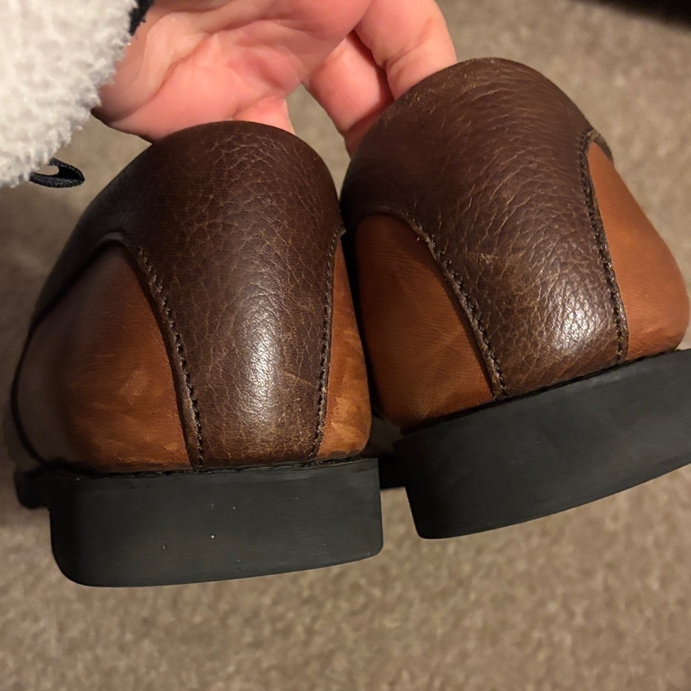 Rockport Men's Tan and Brown Leather Loafers size 7W - Picture 3 of 12
